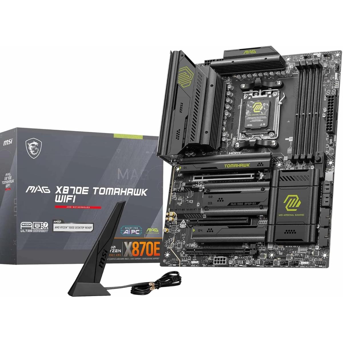 MSI MAG X870E TOMAHAWK WIFI (Wi-Fi 7) AMD RYZEN 7000 8000 9000 Series AM5/DDR5/PCIe 5.0/4xM.2 - ATX Gaming MotherBoard