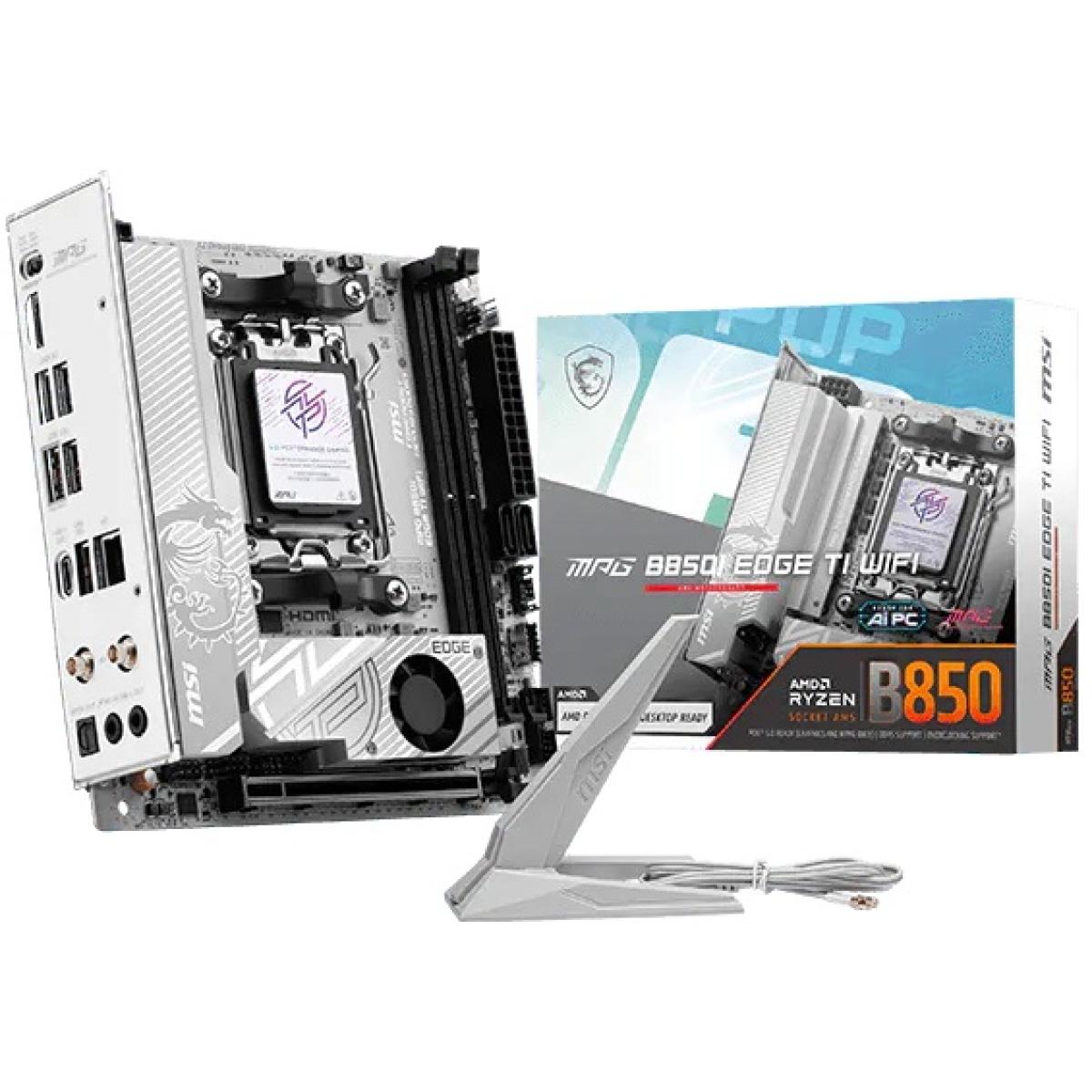 MSI MPG B850I EDGE TI WIFI (Wi-Fi 7) AMD RYZEN 7000 8000 9000 Series AM5/DDR5/PCIe 5.0/2xM.2 - Mini-ITX Gaming MotherBoard