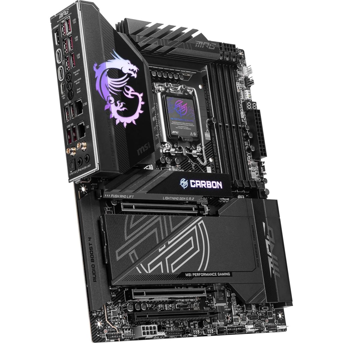 MSI MPG X870E CARBON WIFI (Wi-Fi 7) AMD RYZEN 7000 8000 9000 Series AM5/DDR5/PCIe 5.0/4xM.2 - ATX Gaming MotherBoard