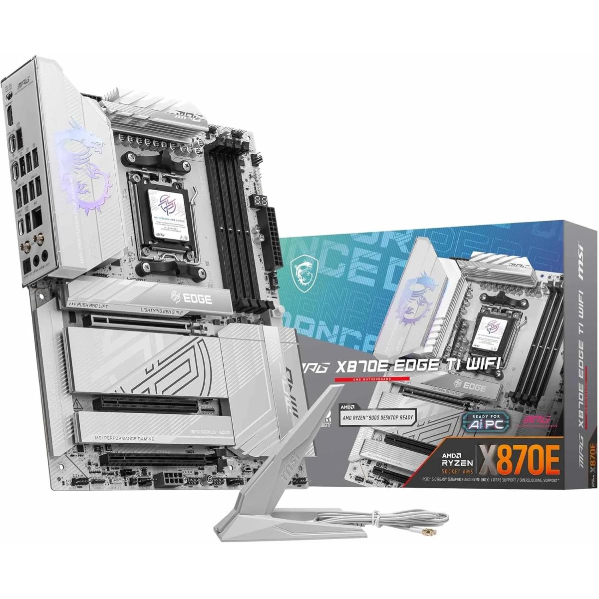 MSI MPG X870E EDGE TI WIFI (Wi-Fi 7) AMD RYZEN 7000 8000 9000 Series AM5/DDR5/PCIe 5.0/4xM.2 - ATX Gaming MotherBoard
