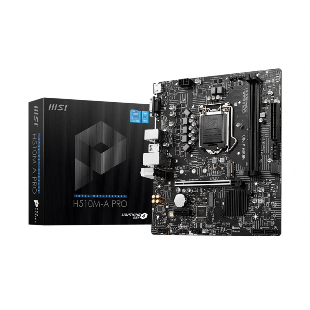 MSI H510M-A PRO LGA 1200 Intel H510 11th & 10th Intel CPUs SATA 6Gb/s M.2 mATX Intel Motherboard