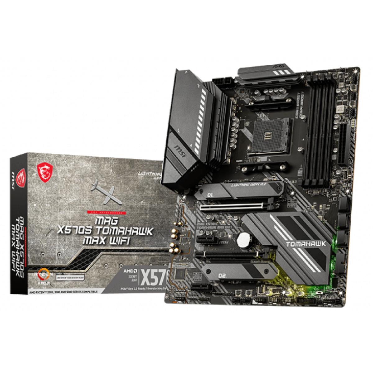 MSI MAG X570S TOMAHAWK Wi-Fi 6E, AMD Ryzen AM4,PCIe4.0, USB 3.2, SATA 6Gb/s, ATX Gaming Motherboard
