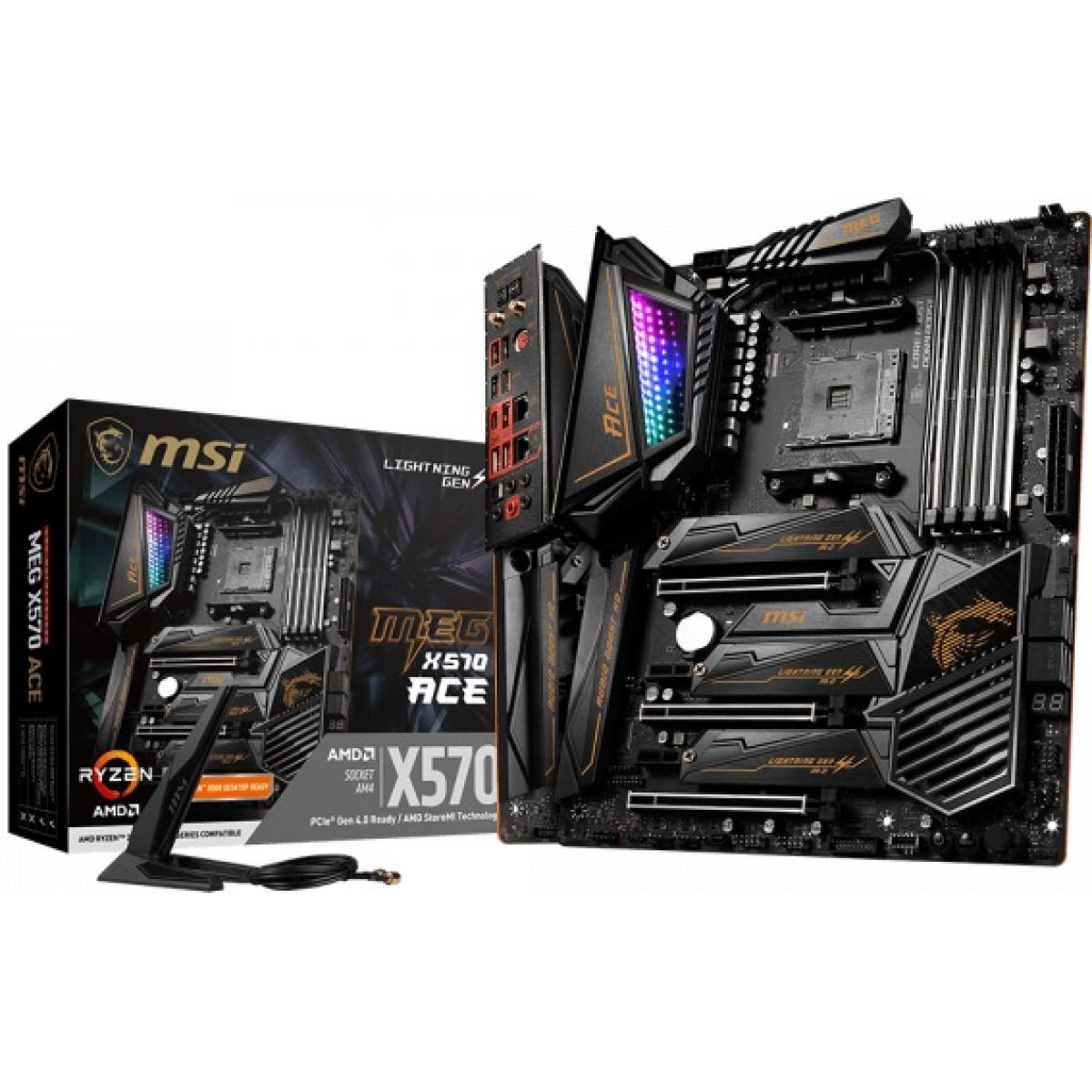 MSI MEG X570 ACE Wifi , AMD AM4, DDR4, PCIe 4.0, SATA 6Gb/s, M.2, USB 3.2 Gen 2, AX Wi-Fi 6, 2.5G LAN, ATX Motherboard
