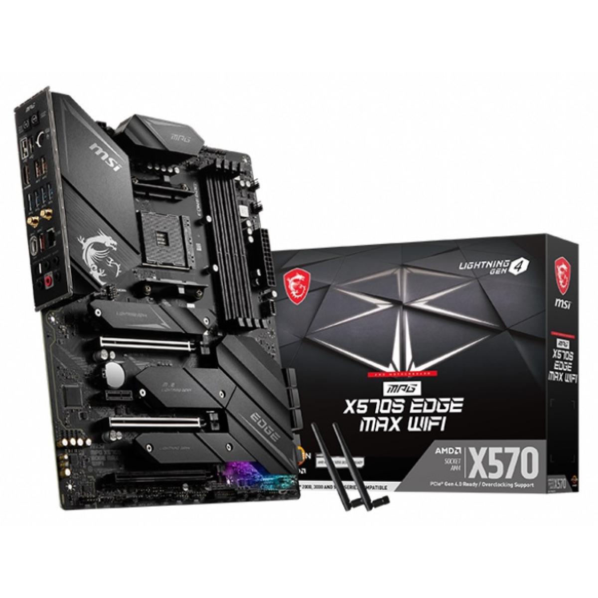 MSI MPG X570S EDGE MAX WIFI AMD RYZEN AM4 ATX Gaming Motherboard,PCIe 4.0, M.2, USB 3.2 Type-C