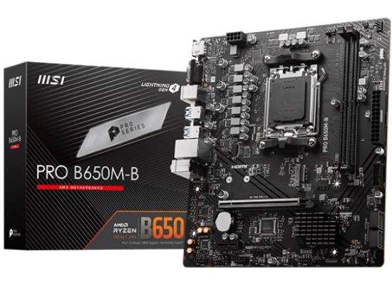 MSI PRO B650M-B AMD RYZEN 7000 Series AM5/DDR5/PCIe 4.0/1xM.2 - mATX Gaming MotherBoard
