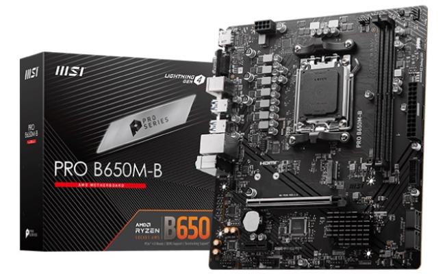 MSI PRO B650M-B AMD RYZEN 7000 Series AM5/DDR5/PCIe 4.0/1xM.2 - mATX Gaming MotherBoard