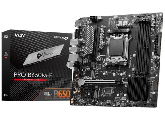 MSI PRO B650M-P AMD RYZEN 7000 Series AM5/DDR5/PCIe 4.0/2xM.2 - mATX Gaming MotherBoard