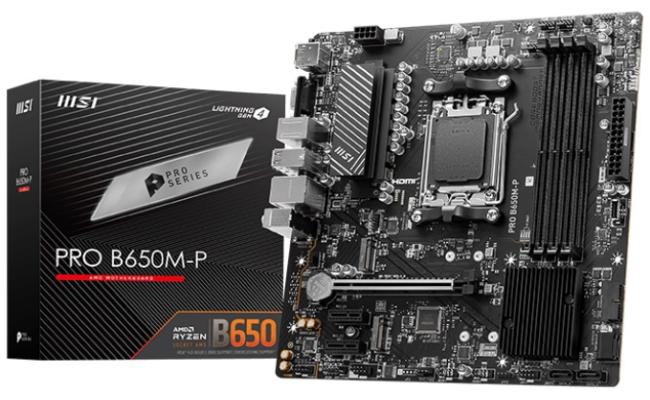 MSI PRO B650M-P AMD RYZEN 7000 Series AM5/DDR5/PCIe 4.0/2xM.2 - mATX Gaming MotherBoard