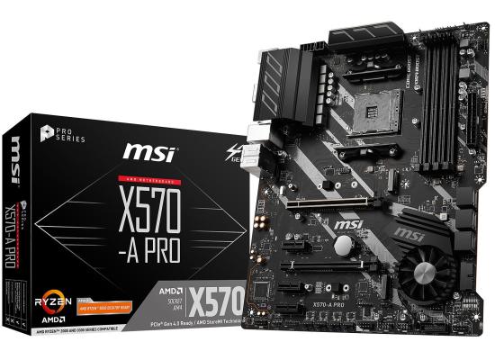 MSI X570-A PRO AMD RYZEN AM4 ATX Gaming Motherboard,PCIe 4.0, M.2, USB 3.2 Type-C