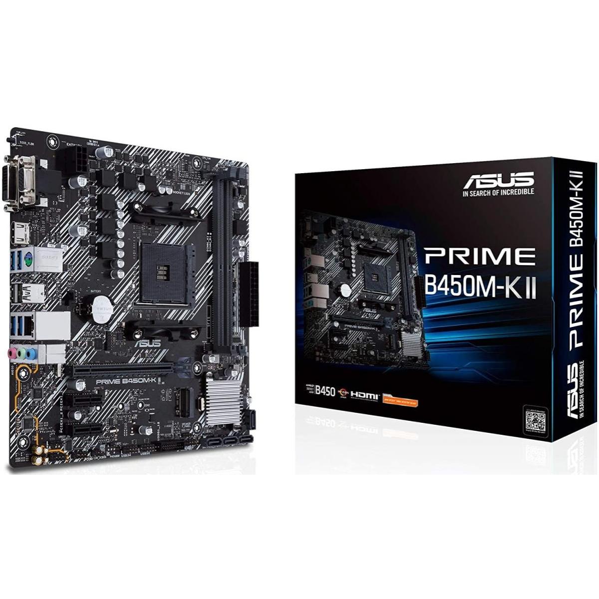 ASUS PRIME B450M-K II AMD Ryzen 5000 4000 Series AM4/DDR4/PCIe 3.0/1xM.2 - mATX MotherBoard