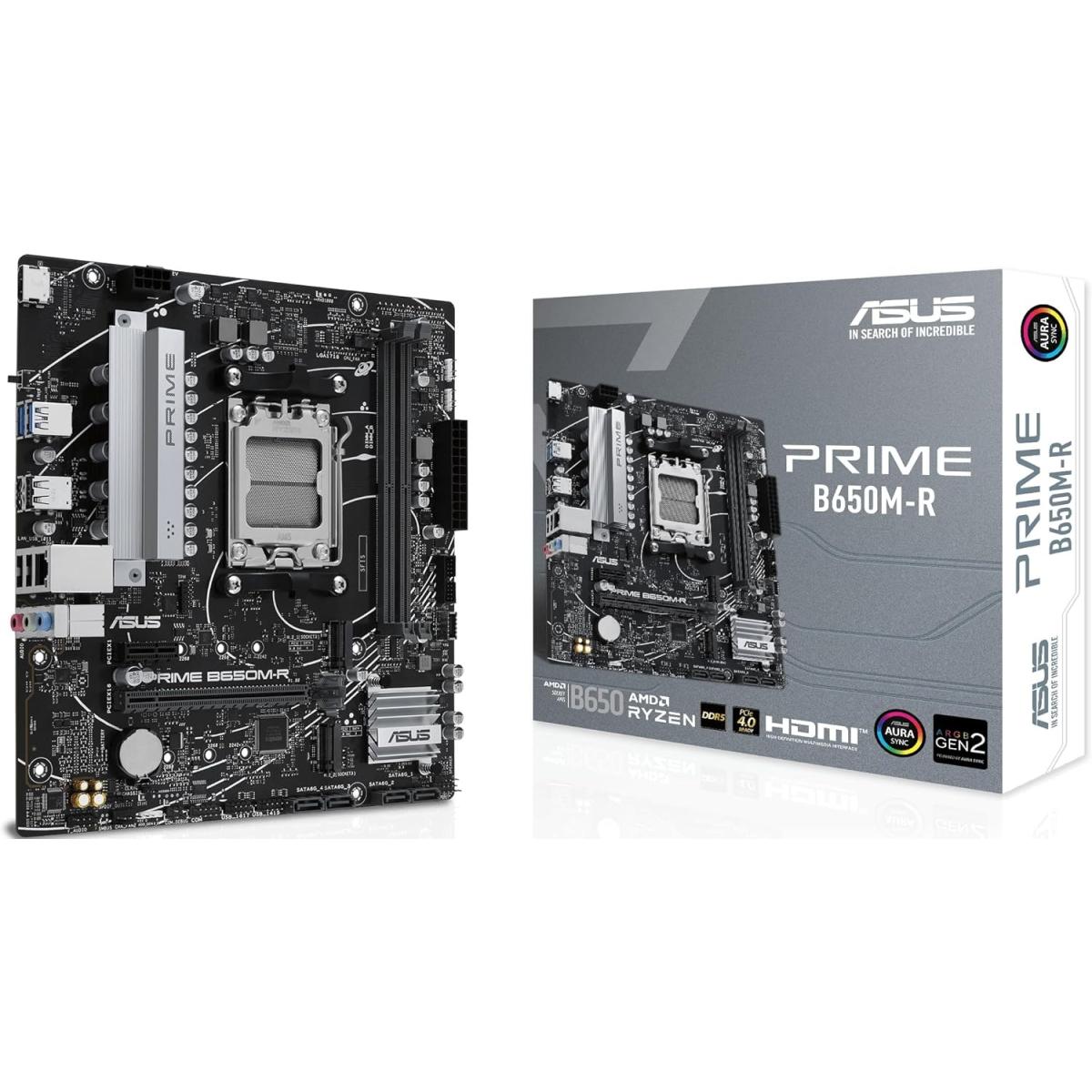 ASUS PRIME B650M-R AMD RYZEN 7000 8000 9000 Series AM5/DDR5/PCIe 4.0/2xM.2 - mATX Gaming MotherBoard