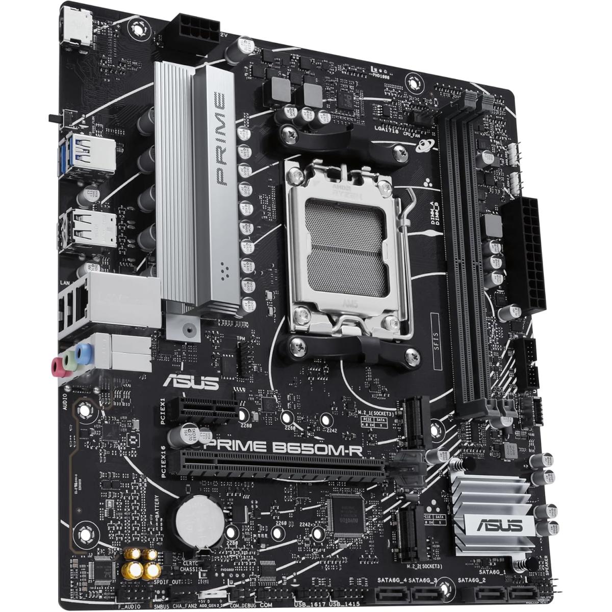 ASUS PRIME B650M-R AMD RYZEN 7000 8000 9000 Series AM5/DDR5/PCIe 4.0/2xM.2 - mATX Gaming MotherBoard