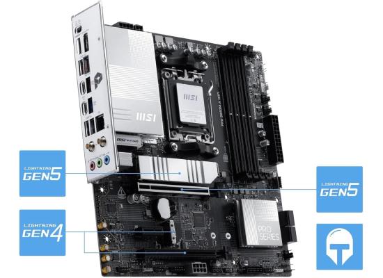 MSI PRO B850M-A WIFI (Wi-Fi 7) AMD RYZEN 7000 8000 9000 Series AM5/DDR5/PCIe 5.0/2xM.2 - mATX Gaming MotherBoard