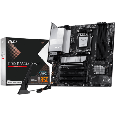 MSI PRO B850M-P WIFI (Wi-Fi 7) AMD RYZEN 7000 8000 9000 Series AM5/DDR5/PCIe 5.0/3xM.2 - mATX Gaming MotherBoard