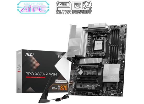 MSI PRO X870-P WIFI (Wi-Fi 7) AMD RYZEN 7000 8000 9000 Series AM5/DDR5/PCIe 5.0/3xM.2 - ATX Gaming MotherBoard