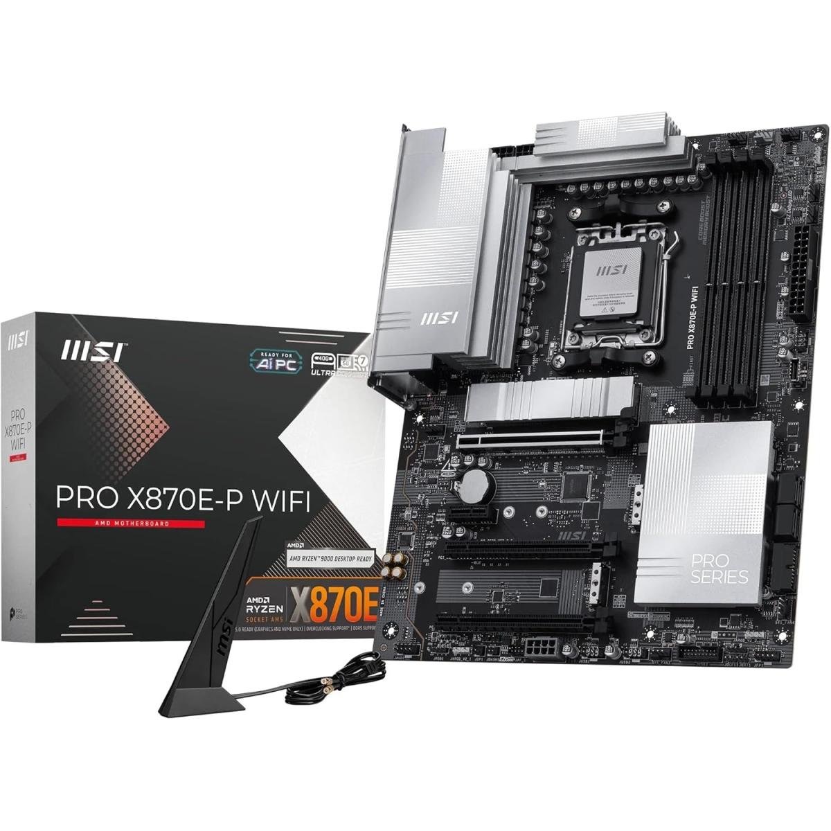 MSI PRO X870E-P WIFI (Wi-Fi 7) AMD RYZEN 7000 8000 9000 Series AM5/DDR5/PCIe 5.0/3xM.2 - ATX Gaming MotherBoard