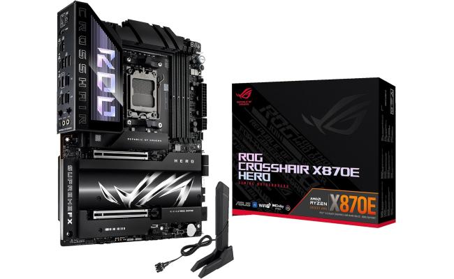ASUS ROG CROSSHAIR X870E HERO WIFI (Wi-Fi 7) AMD RYZEN 7000 8000 9000 Series AM5/DDR5/PCIe 5.0/5xM.2 - ATX Gaming MotherBoard