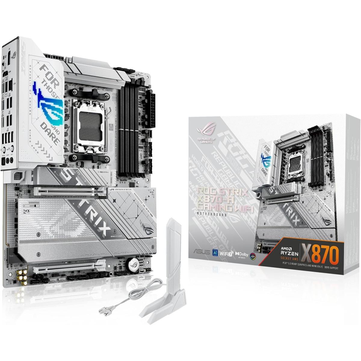 ASUS ROG STRIX X870-A GAMING WIFI (Wi-Fi 7) AMD RYZEN 7000 8000 9000 Series AM5/DDR5/PCIe 5.0/4xM.2 - ATX Gaming MotherBoard