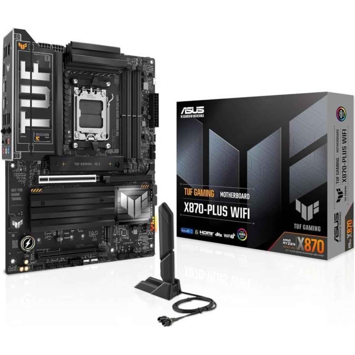 ASUS TUF GAMING X870-PLUS WIFI (Wi-Fi 7) AMD RYZEN 7000 8000 9000 Series AM5/DDR5/PCIe 5.0/4xM.2 - ATX Gaming MotherBoard
