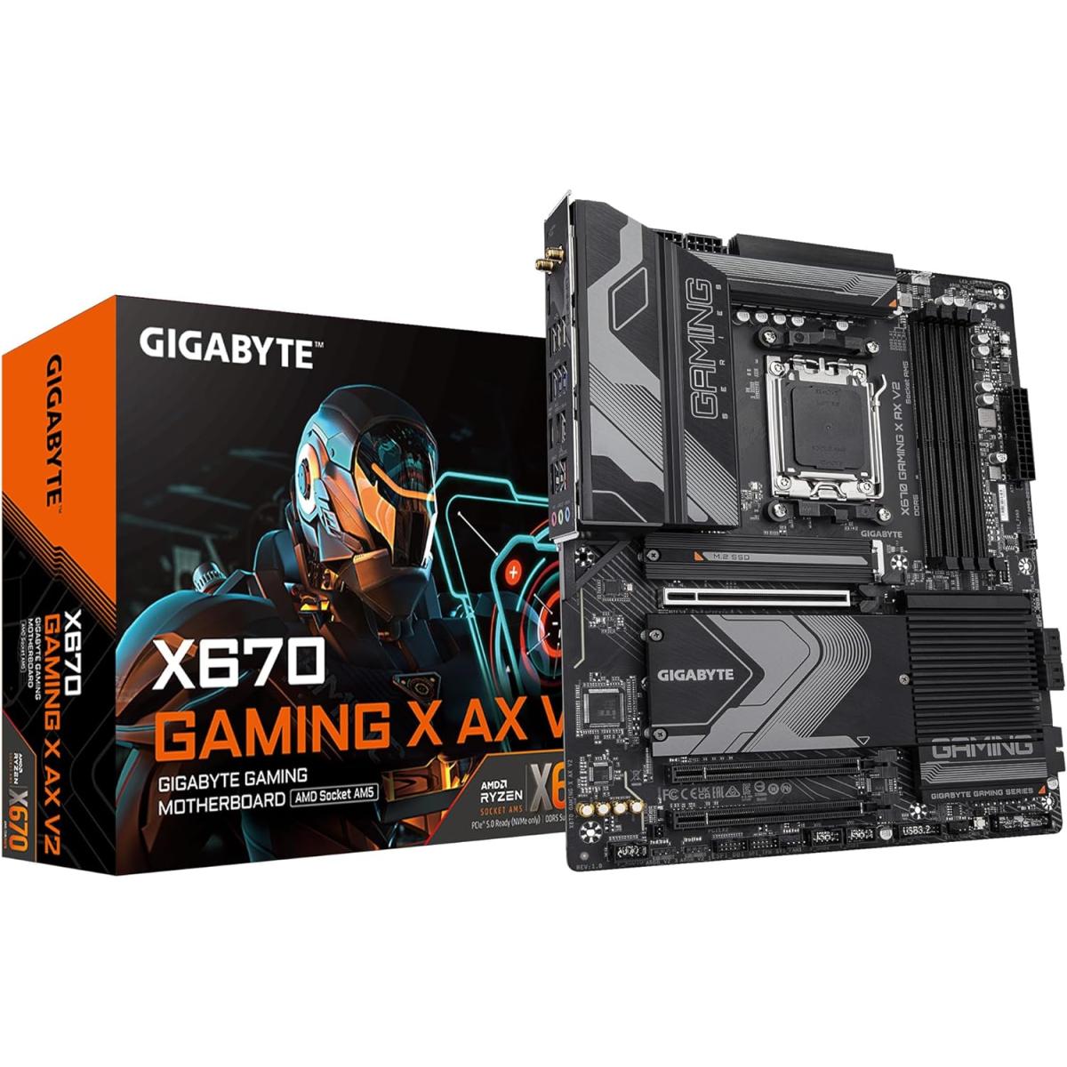 GIGABYTE X670 GAMING X AX V2  (WiFi 6E) AMD RYZEN 7000 Series AM5/DDR5/PCIe 5.0/4xM.2 - ATX Gaming MotherBoard