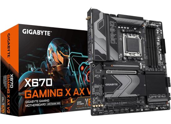 GIGABYTE X670 GAMING X AX V2  (WiFi 6E) AMD RYZEN 7000 Series AM5/DDR5/PCIe 5.0/4xM.2 - ATX Gaming MotherBoard