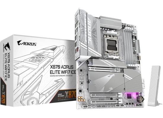 GIGABYTE X870 AORUS ELITE WIFI7 ICE AMD RYZEN 7000 8000 9000 Series AM5/DDR5/PCIe 5.0/4xM.2 - ATX Gaming MotherBoard