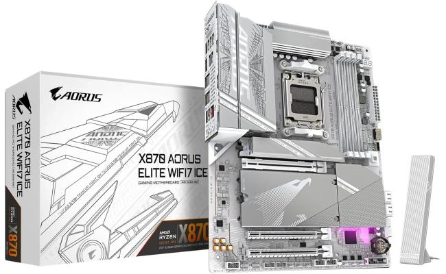 GIGABYTE X870 AORUS ELITE WIFI7 ICE AMD RYZEN 7000 8000 9000 Series AM5/DDR5/PCIe 5.0/4xM.2 - ATX Gaming MotherBoard