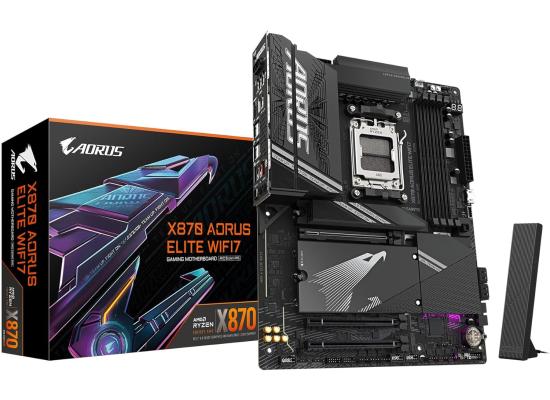 GIGABYTE X870 AORUS ELITE WIFI7 AMD RYZEN 7000 8000 9000 Series AM5/DDR5/PCIe 5.0/4xM.2 - ATX Gaming MotherBoard