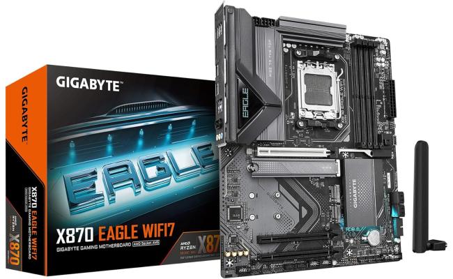 GIGABYTE X870 EAGLE (Wi-Fi 7) AMD RYZEN 7000 8000 9000 Series AM5/DDR5/PCIe 5.0/3xM.2 - ATX Gaming MotherBoard