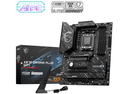 MSI X870 GAMING PLUS WIFI (Wi-Fi 7) AMD RYZEN 7000 8000 9000 Series AM5/DDR5/PCIe 5.0/3xM.2 - ATX Gaming MotherBoard