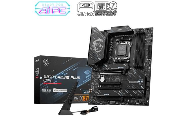 MSI X870 GAMING PLUS WIFI (Wi-Fi 7) AMD RYZEN 7000 8000 9000 Series AM5/DDR5/PCIe 5.0/3xM.2 - ATX Gaming MotherBoard