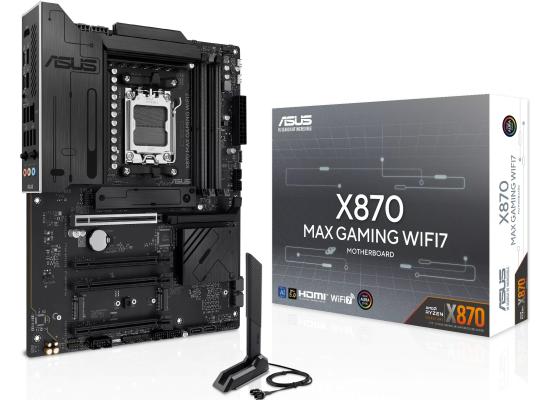 ASUS X870 MAX GAMING WIFI7 (Wi-Fi 7) AMD RYZEN 7000 8000 9000 Series AM5/DDR5/PCIe 5.0/3xM.2 - ATX Gaming MotherBoard