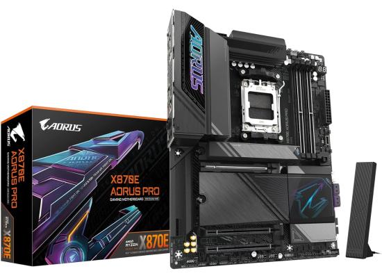 GIGABYTE X870E AORUS PRO (Wi-Fi 7) AMD RYZEN 7000 8000 9000 Series AM5/DDR5/PCIe 5.0/4xM.2 - ATX Gaming MotherBoard