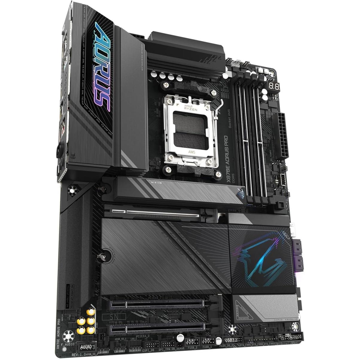 GIGABYTE X870E AORUS PRO (Wi-Fi 7) AMD RYZEN 7000 8000 9000 Series AM5/DDR5/PCIe 5.0/4xM.2 - ATX Gaming MotherBoard