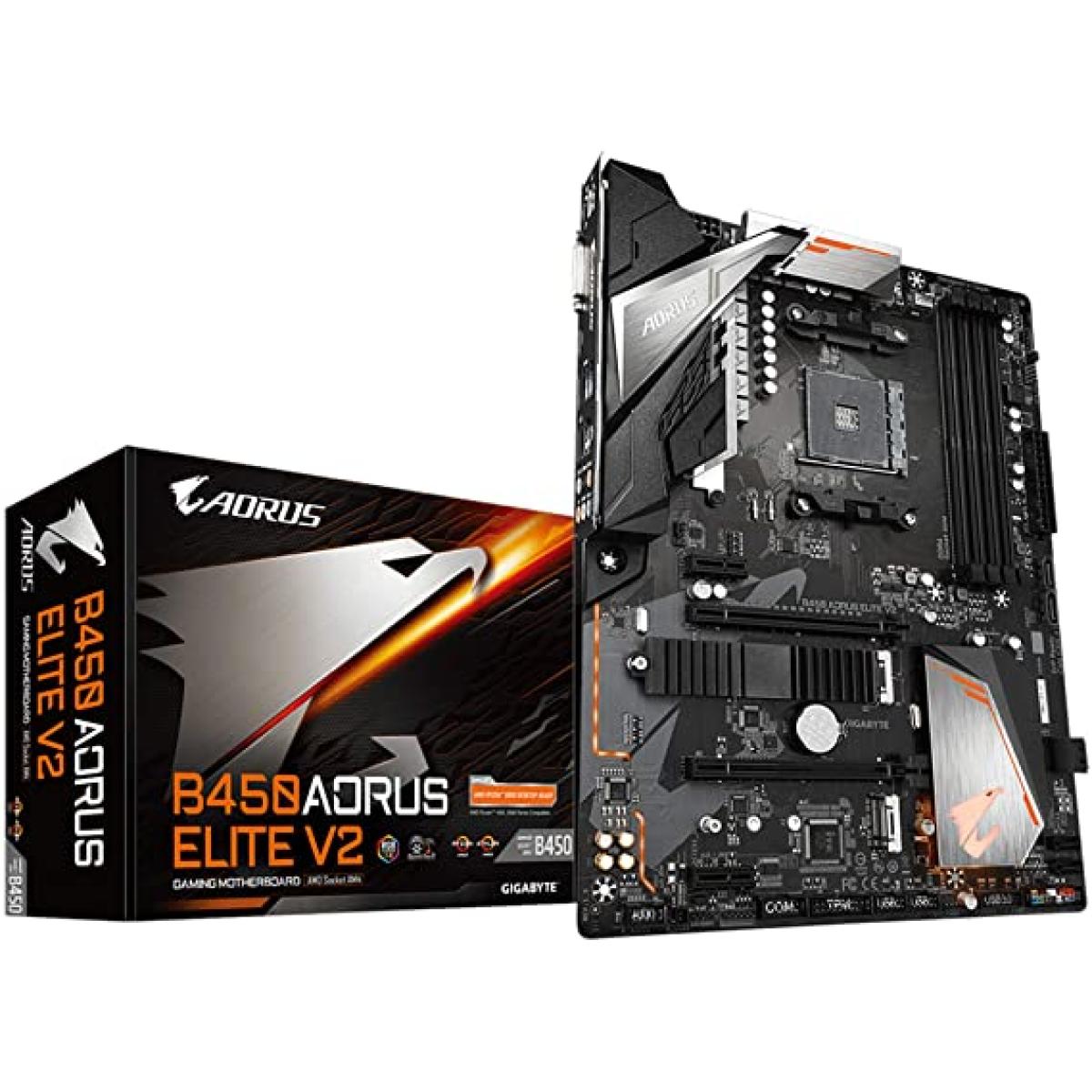 GIGABYTE B450 AORUS Elite V2 M.2 RGB FUSION MOTHERBOARD