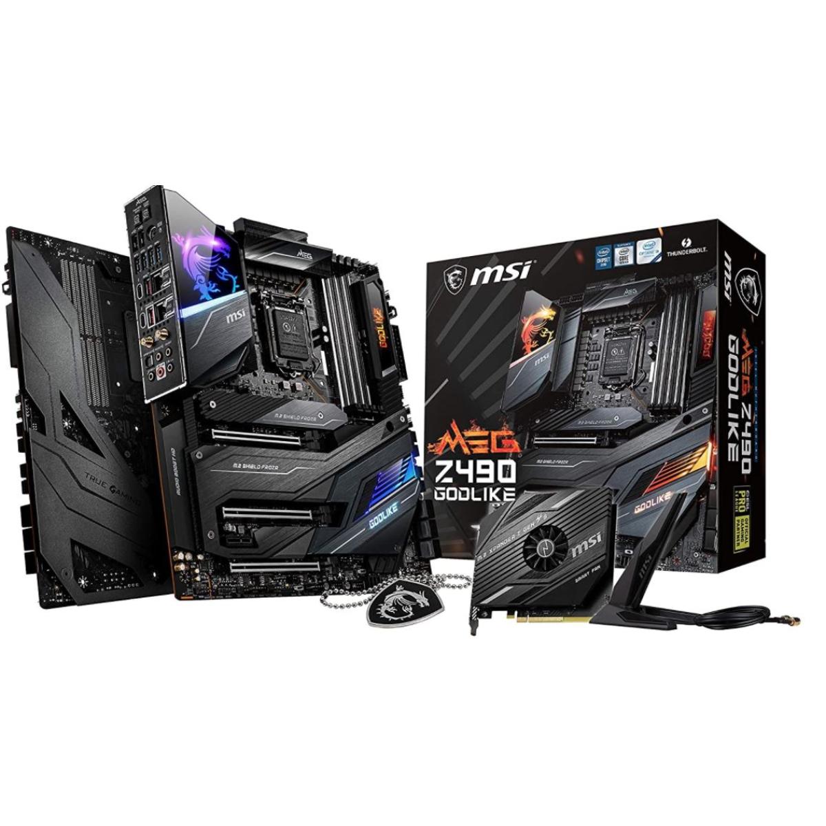 MSI MEG Z490 GODLIKE SLI/CF, Triple M.2 Slots, Thunderbolt 3 Type-C, Wi-Fi 6, Mystic Light RGB E-ATX Motherboard LGA 1200