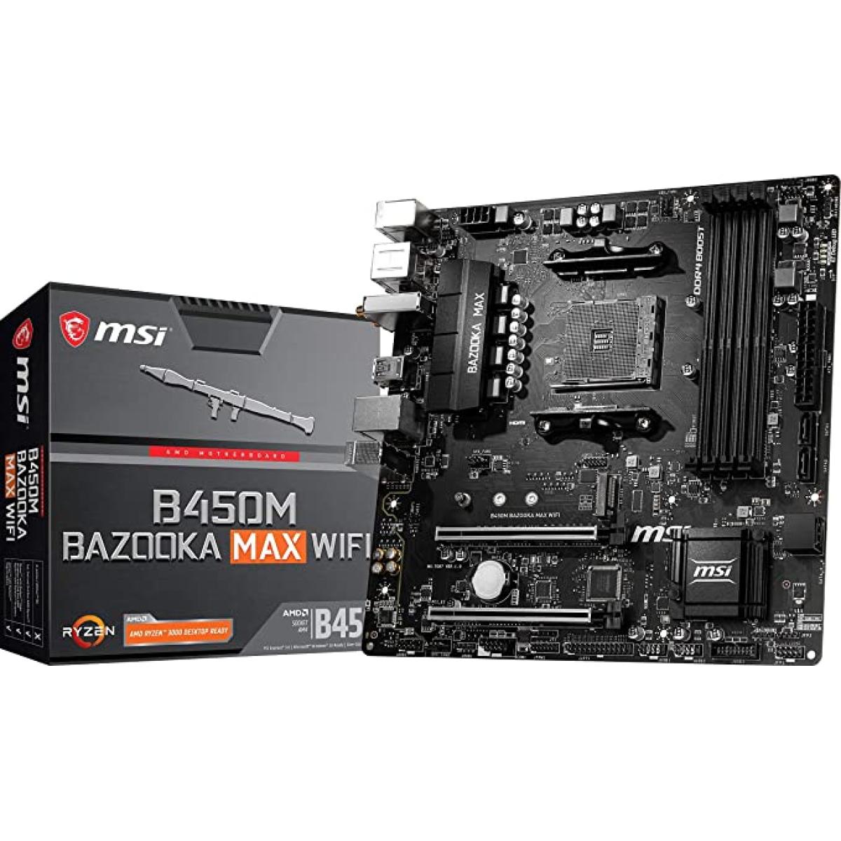 MSI AMD RYZEN B450M BAZOOKA MAX WIFI M.2 PCIE 4.0 Motherboard