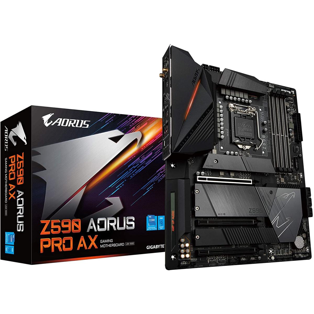 GIGABYTE Z590 AORUS PRO AX LGA 1200/Intel Z590/ATX/3x M.2/PCIe 4.0/USB 3.2 Gen2X2 Type-C/Intel WiFi 6/2.5GbE LAN/Gaming Motherboard
