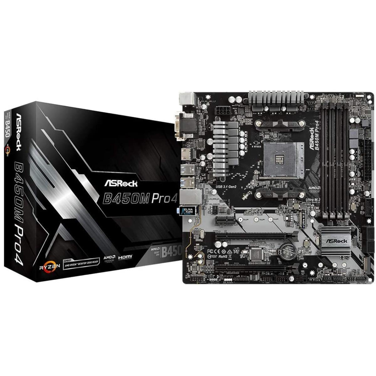 ASROCK B450m Pro4 AM4 mATX Motherboard