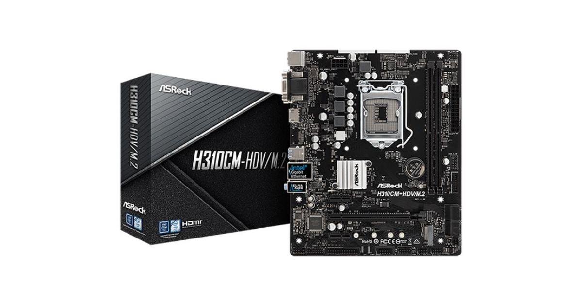 ASROCK H310CM-HDV/M.2 MATX Motherboard LGA1151 | ASROCK H310CM | OS ...