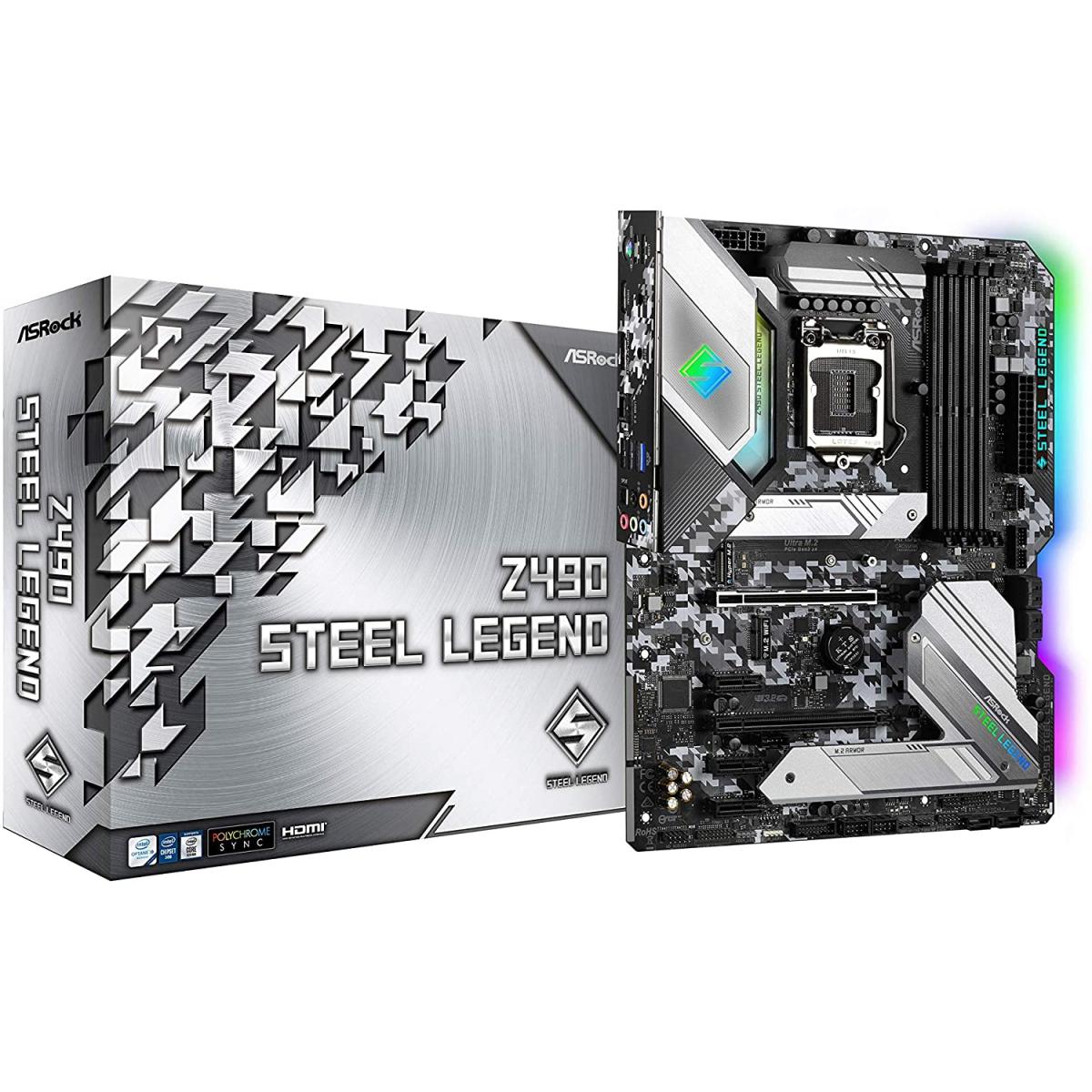 ASROCK Z490 Steel Legend RGB Dual M.2 ATX Motherboard LGA1151