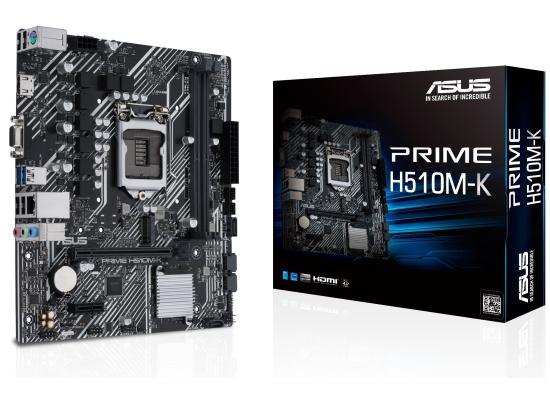 ASUS PRIME H510M-K (LGA 1200) with PCIe 4.0 M.2 HDMI USB 3.2 SATA 6 Gbps RGB Header-Micro ATX Motherboard