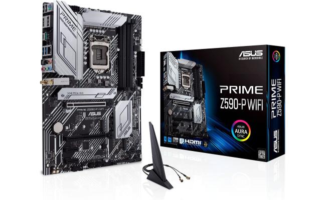 ASUS Prime Z590-P WiFi 6 (Dual Band) + Bluetooth v5.0 or later LGA 1200 (Intel 11th/10th Gen) ATX Motherboard (PCIe 4.0, 3X M.2 WiFi 6, 2.5Gb LAN, Front Panel USB 3.2 Gen 2 USB Type-C, Thunderbolt 4 Support Aura Sync RGB