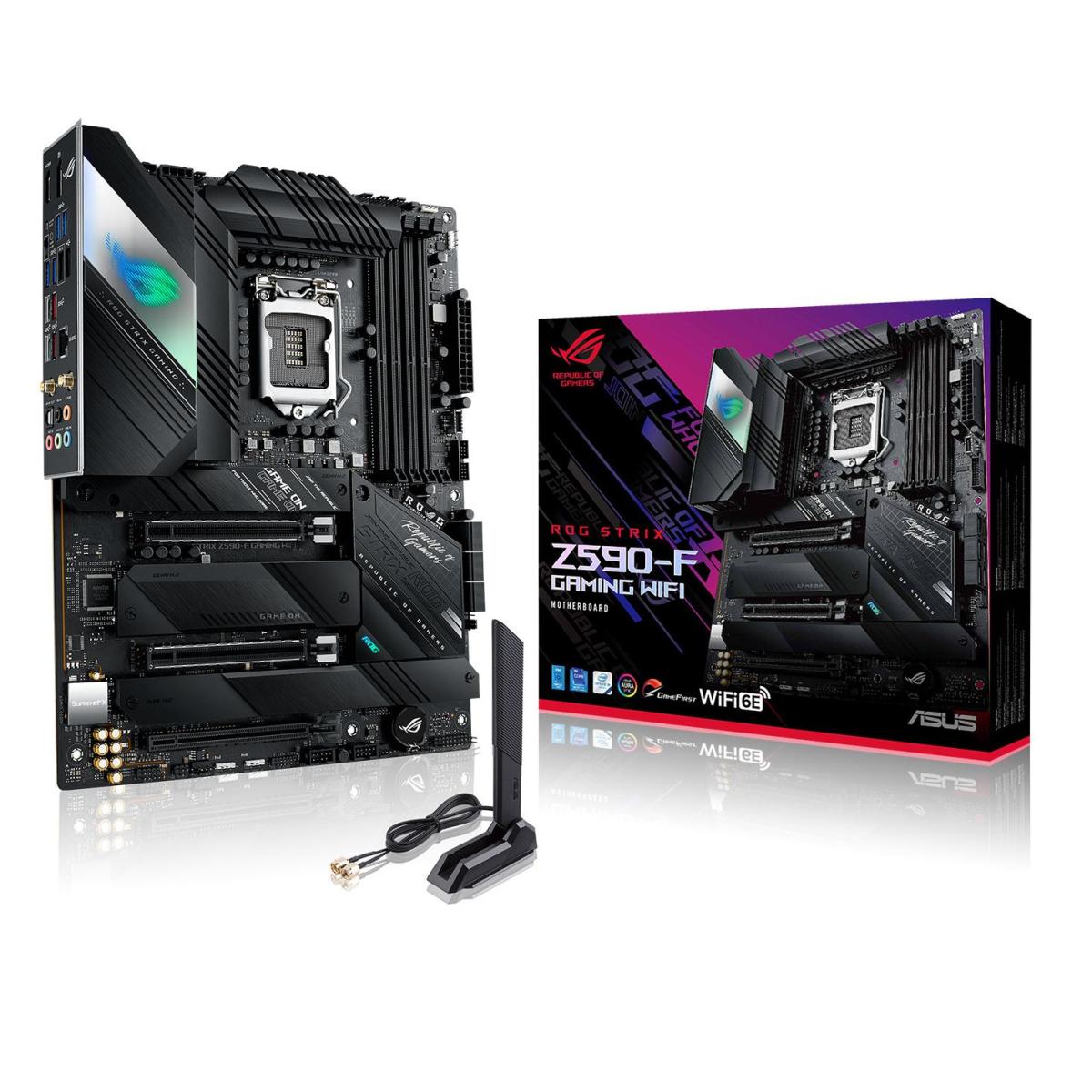 ASUS ROG STRIX Z590-F Gaming WiFi 6E LGA 1200(Intel 11th/10th Gen) ATX Gaming Motherboard PCIe 4.0, Dual Intel 2.5 Gb LAN,4xM.2