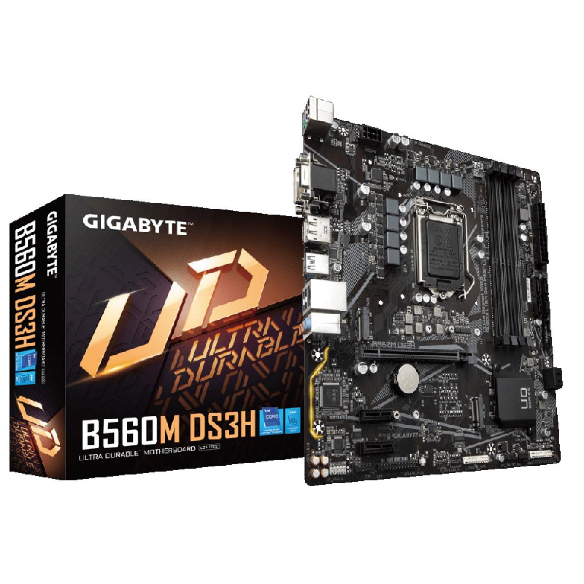 GIGABYTE B560M DS3H LGA1200/Intel/Micro-ATX/M.2/PCIe 4.0/USB 3.2 Gen1/GbE LAN-Motherboard