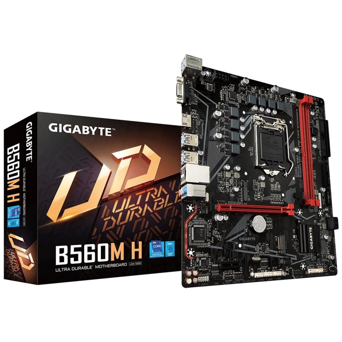 GIGABYTE B560M H LGA1200/Intel/Micro-ATX/M.2/PCIe 4.0/USB 3.2 Gen1 - Motherboard