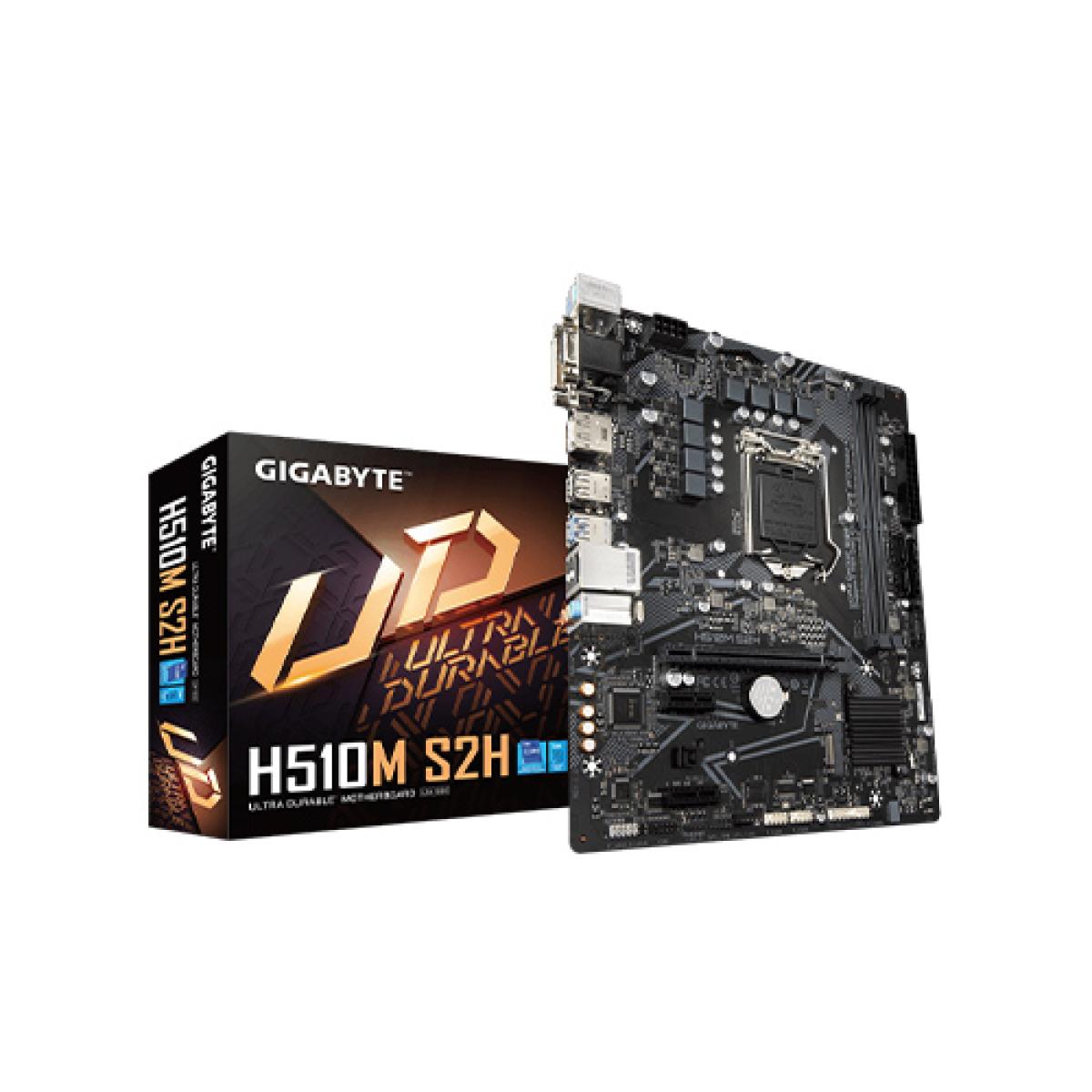 GIGABYTE H510M S2H Ultra Durable Micro ATX Motherboard with 6+2 Phases Digital VRM, PCIe 4.0* Design, Realtek 8118 Gaming LAN