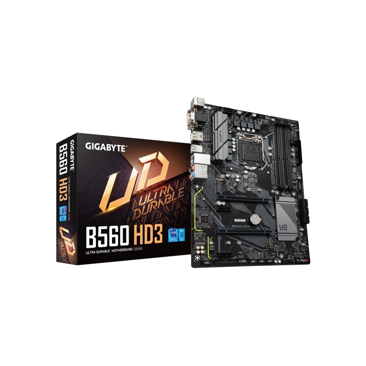 Gigabyte B560 HD3 Intel® B560 1th and 10th Gen Intel Full PCIe 4.0* Design, PCIe 4.0 M.2, RGB FUSION 2.0, Q-Flash Plus Motherboard