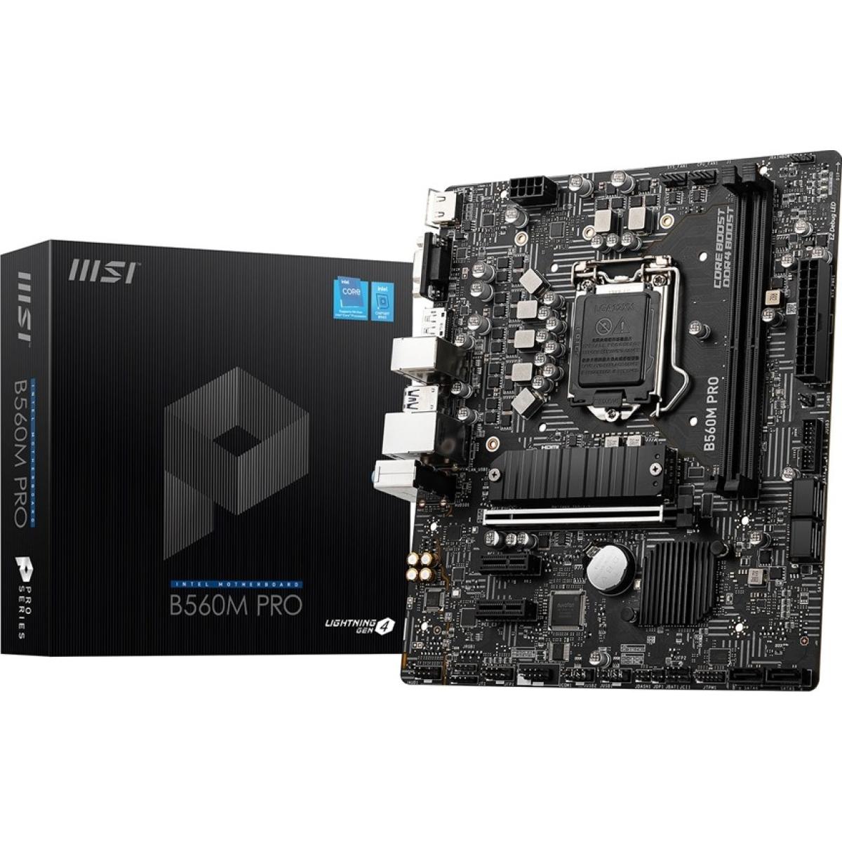 MSI B560M PRO LGA 1200 Intel B560 11th & 10th Intel CPUs Pcie Gen 4.0 , SATA 6Gb/s Micro ATX Intel Motherboard