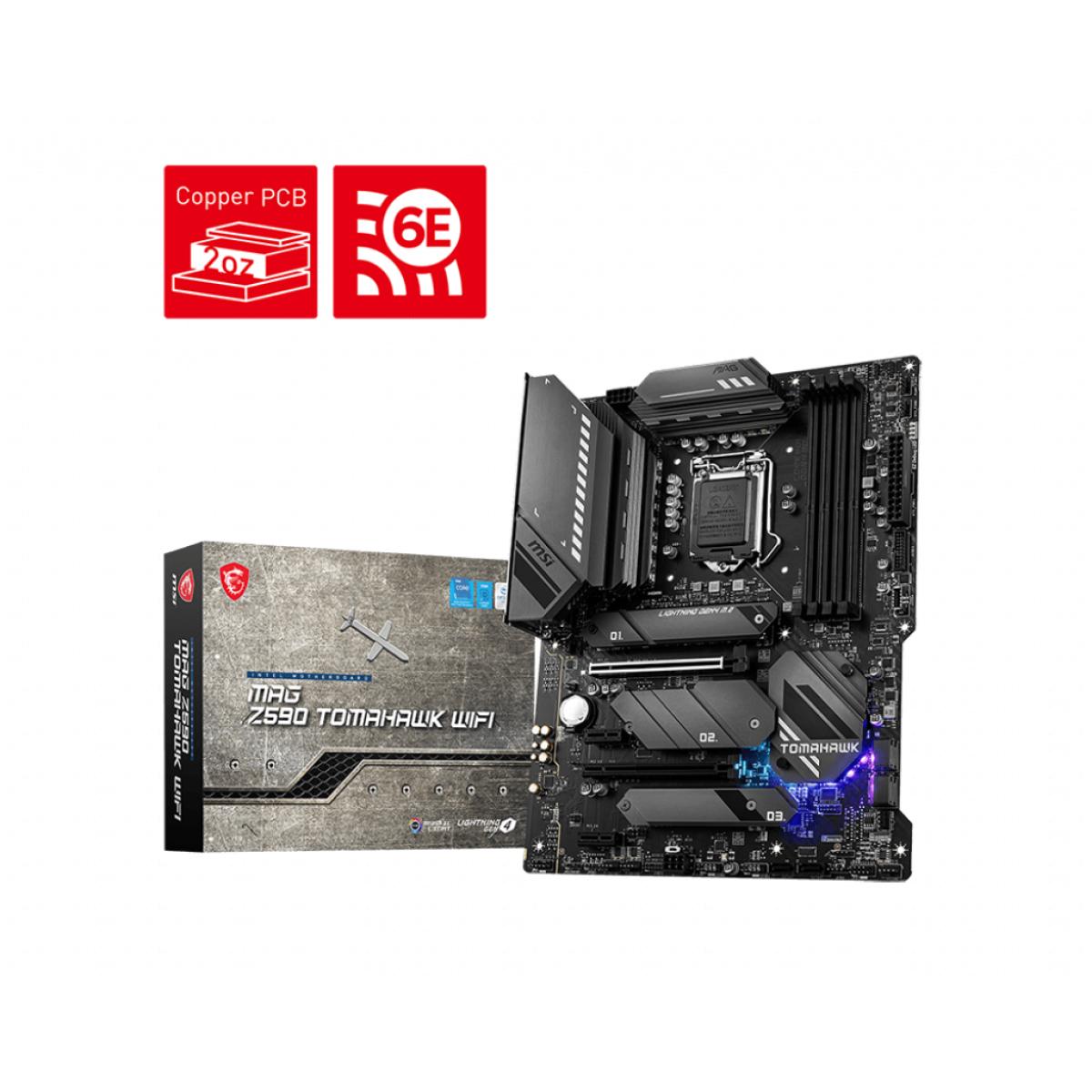 MSI MAG Z590 TOMAHAWK WIFI LGA 1200 11th & 10th Intel CPUs Pcie Gen 4.0 , SATA 6Gb/s ATX Motherboard